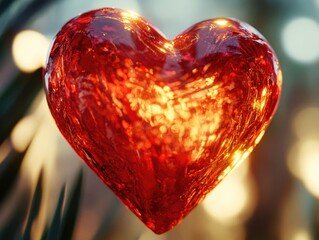 Wall Mural - Glass Heart Hanging from Tree Branch