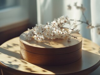 Poster - Wooden Box with Flowers