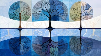 Wall Mural - set of trees