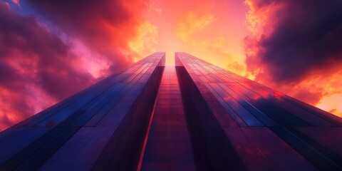 Canvas Print - High-Rise Skyscraper at Sunset