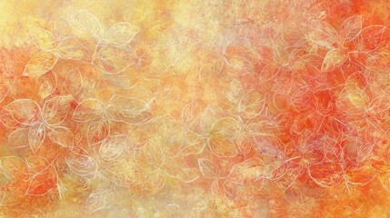 Canvas Print - Abstract floral pattern, warm colors, background image, digital art, for design