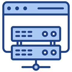 Web Hosting Blue Icon