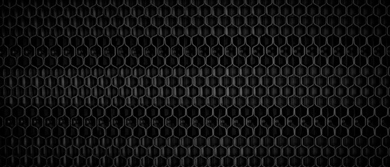Aufkleber - Close up of black textured metallic background with mesh pattern for template, banner or web page