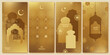 © olechkaart - Islamic, oriental style frame, silhouette. Geometric arab frame set. Ramadan kareem design elements, backgrounds, icons