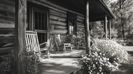 Wall Mural - Porch Rocking Chairs