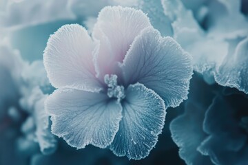 Wall Mural - frosty flower close-up