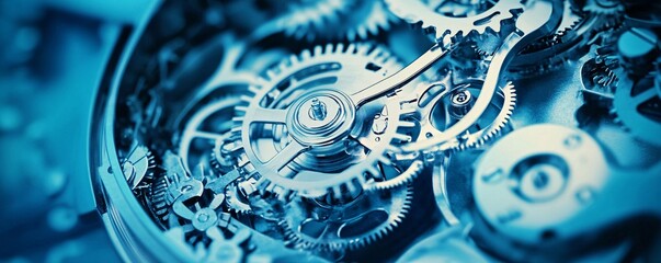 Poster - Complex clock mechanism is working with many gears