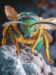 Canvas Print - Bee on Rock