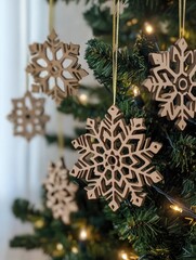 Wall Mural - Christmas Tree with Snowflakes