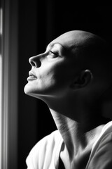 Wall Mural - Woman looking out window