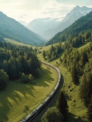 Sticker - Train journey through rural landscape