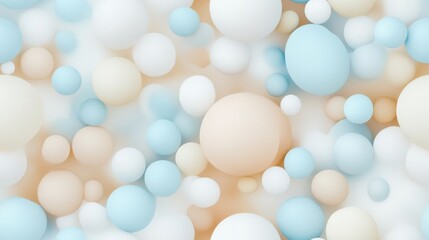 Wall Mural - soft bubbles: an abstract and enchanting display of delicate spheres in serene pastel shades creatin