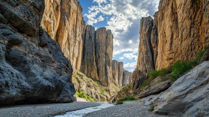 Wall Mural - Dramatic Rugged Canyon Landscape with Towering Rock Formations