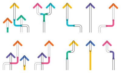 Wall Mural - abstract arrow direction icon set isolated on white background