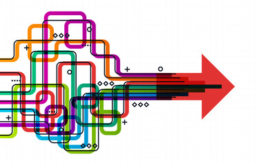 Wall Mural - Abstract arrow direction. Business investment to success. financial data graph strategy. Technology background. High speed.