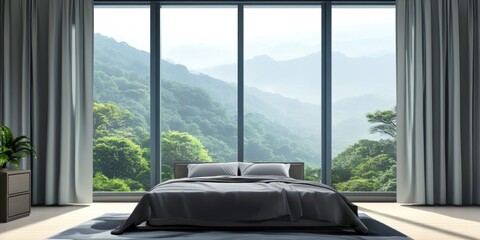 Wall Mural - Bed near large window