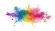 © Passionwith - Rainbow coloured watercolour splatter design background, Holi colour splash on transparent background for banner or poster design, greeting card for festival of colours.splash, color,
