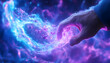 © Nadiyah - Hand manipulating glowing energy, futuristic, abstract background
