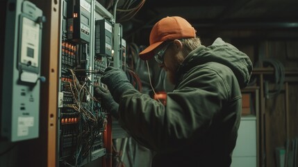 Poster - Man working on Machinery