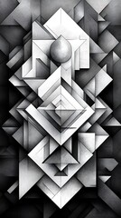 Poster - Abstract geometric black white pattern high resolution hd wallpaper