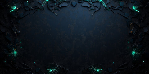 Wall Mural - A dark background with a green border