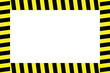 © Creativus Illustria - Warning square frame with yellow and black diagonal stripes. Rectangle warn frame.  Hazard caution sign tape. Space for text. Yellow black diagonal stripes, lines. vector illustrator.