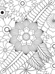 Wall Mural - PrintFlowers Coloring Pages For Adules