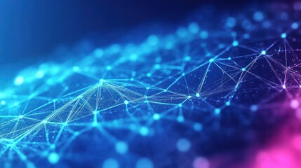 Wall Mural - abstract digital network connection with glowing nodes and lines design