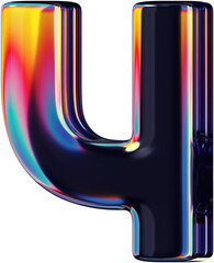 Wall Mural - 3d rendered colorful smooth letter with rainbow reflections