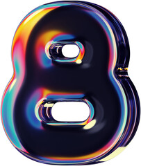 Wall Mural - 3d rendered colorful smooth letter with rainbow reflections