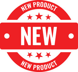Wall Mural - pixel perfect icon of red new product sale tag sticker, button, stamp, coupon, ribbon, mark, label. 
