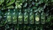 © Kenny Parker - Balanced overhead design featuring sustainable green bottles and rich green foliage