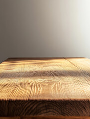 Wall Mural - Wooden table surface with light and shadow play.