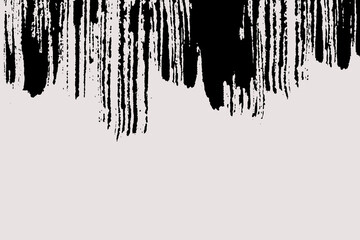 Poster - Brush stroke background with copy space. Vertical painted stripes at the top. Black and white grunge backdrop