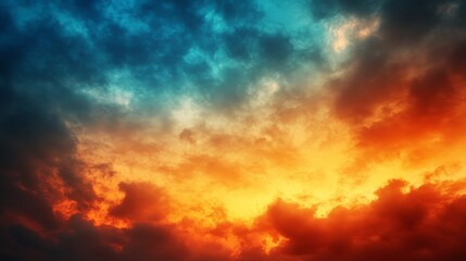 Wall Mural - A colorful sky with a red and blue cloud