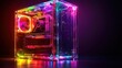 © andi - RGB PC Case, illuminated components, dark background, tech