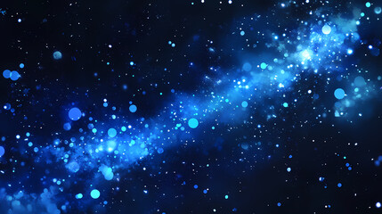 Wall Mural - abstract blue and white lights streaking across black background, creating a starry night sky effect