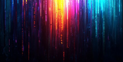 Digital binary code and streaming data serve as the basis for a unique wallpaper design