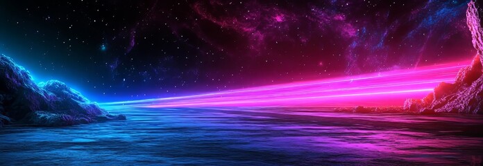 Wall Mural - a high-speed light trails effect is depicted against a light abstract background, symbolizing panora