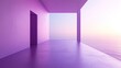 © @_ greta - Minimalist Purple Interior Overlooking the Ocean at Sunset: Serene Architecture