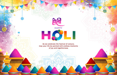 happy holi festival background colorful design concept