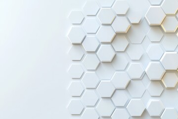 Wall Mural - abstract white background with a hexagonal pattern for a technology concept vector presentation desi