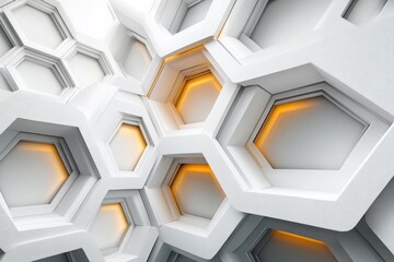 Wall Mural - abstract white background with a hexagonal pattern for a technology concept vector presentation desi