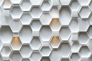 Wall Mural - abstract white background with a hexagonal pattern for a technology concept vector presentation desi