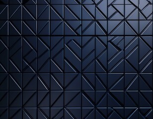 futuristic high tech dark background with a triangular block structure wall texture with a 3d triang