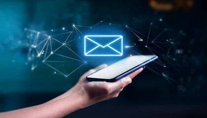 online message communication email marketing concept of mail sending inbox receiving electronic message alert
