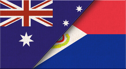 Wall Mural - Flags of Australia and Sint Maarten. Australian and Sint Maarten National flags