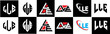 © mamun25g - LLE letter logo design in six style. LLE polygon, circle, triangle, hexagon, flat and simple style with black and white color variation letter logo set in one artboard. LLE minimalist and classic logo
