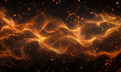 Wall Mural - abstract digital art of glowing particles flowing smoothly, futuristic design representing data stre