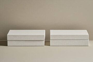 Wall Mural - Elegant White Boxes on a Neutral Background